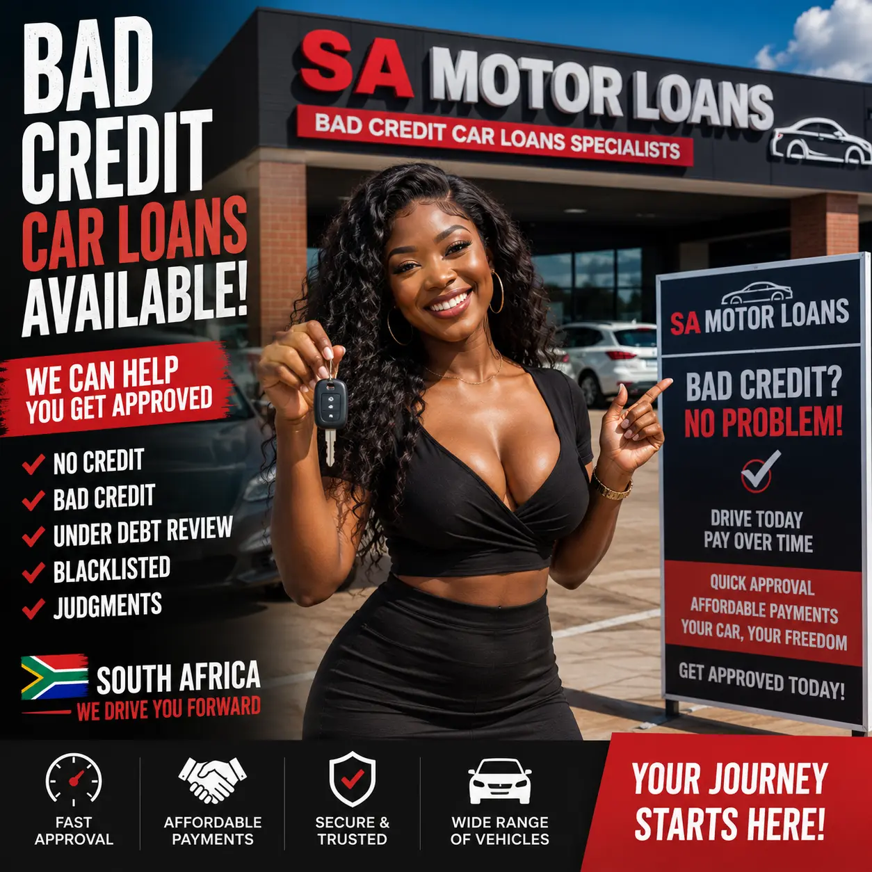 No desposit bad credit car loans in Sandton South Africa